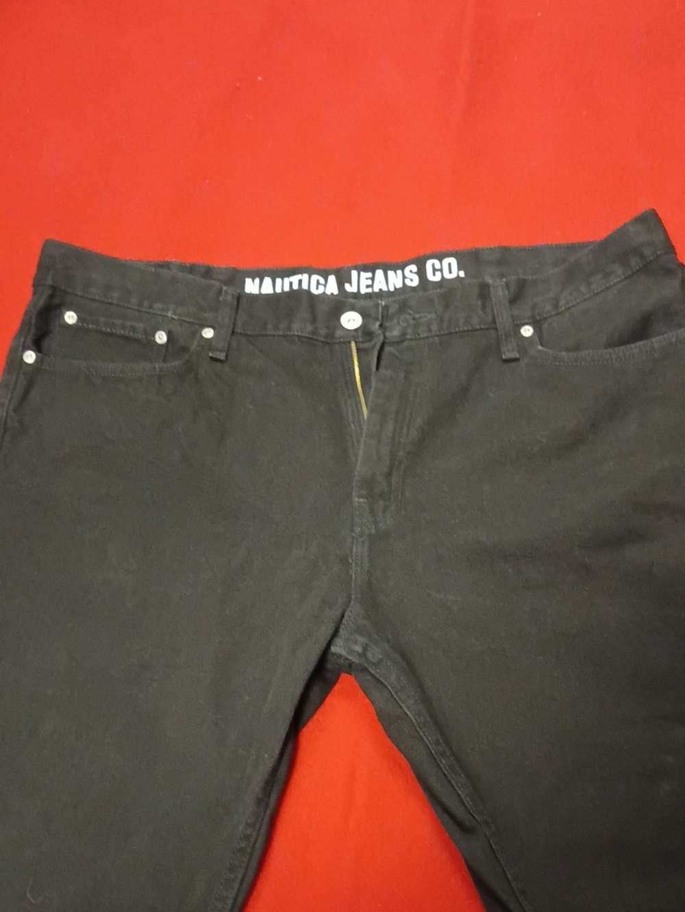 A289 Nautica Men's Black Straight-Leg Jeans